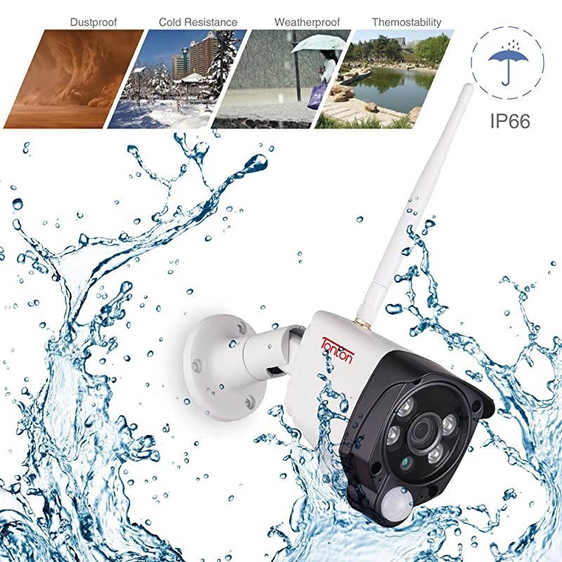 Audio Recording]  All-in-One Full HD 1080P Security Camera System Wireless with 10.1" IPS Monitor,8CH WiFi NVR,1TB HDD and 4PCS 2.0 MP Outdoor Bullet IP Cameras with PIR Sensor,Plug and Play