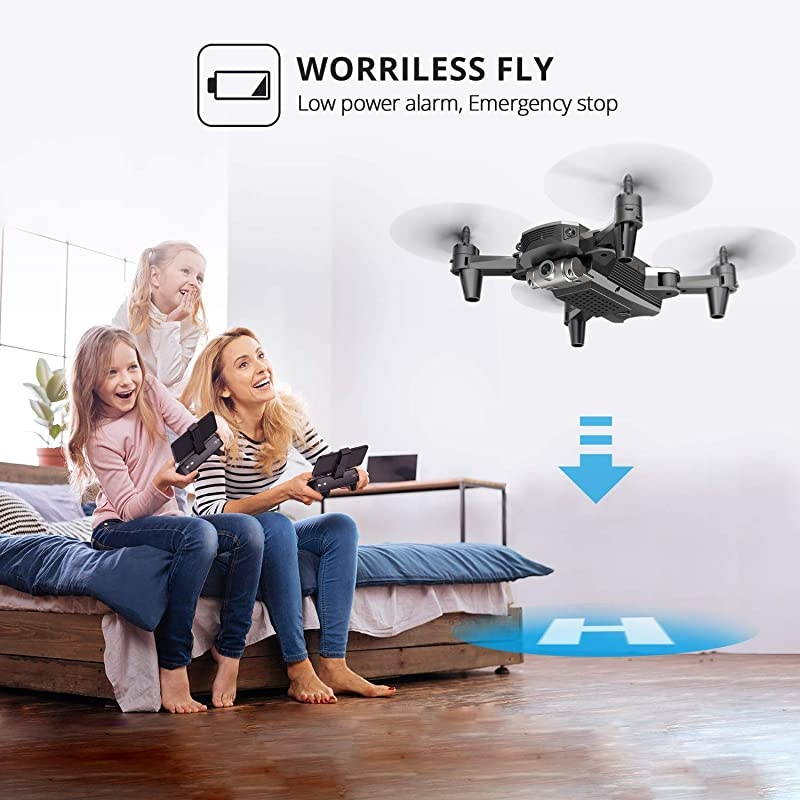 D20 Mini Drone for Kids with 720P HD FPV Camera Remote Control Toys Gifts for Boys Girls with Altitude Hold Headless Mode One Key Start Speed Adjustment 3D Flips 2 Batteries Silver