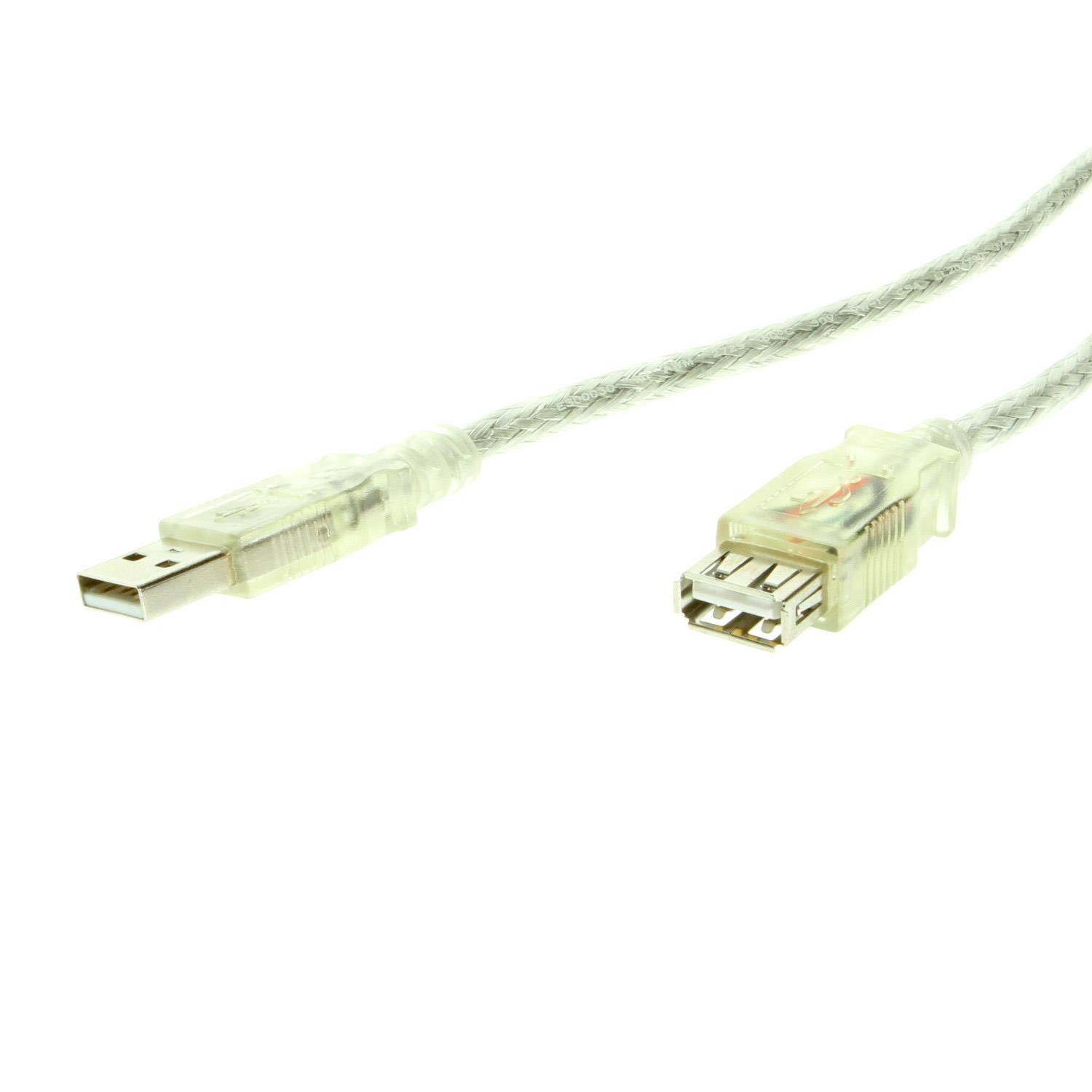 USBGear USBGEAR Pro-Series USB 2.0 Hi-Speed A to A Extension Cable 6ft. Clear