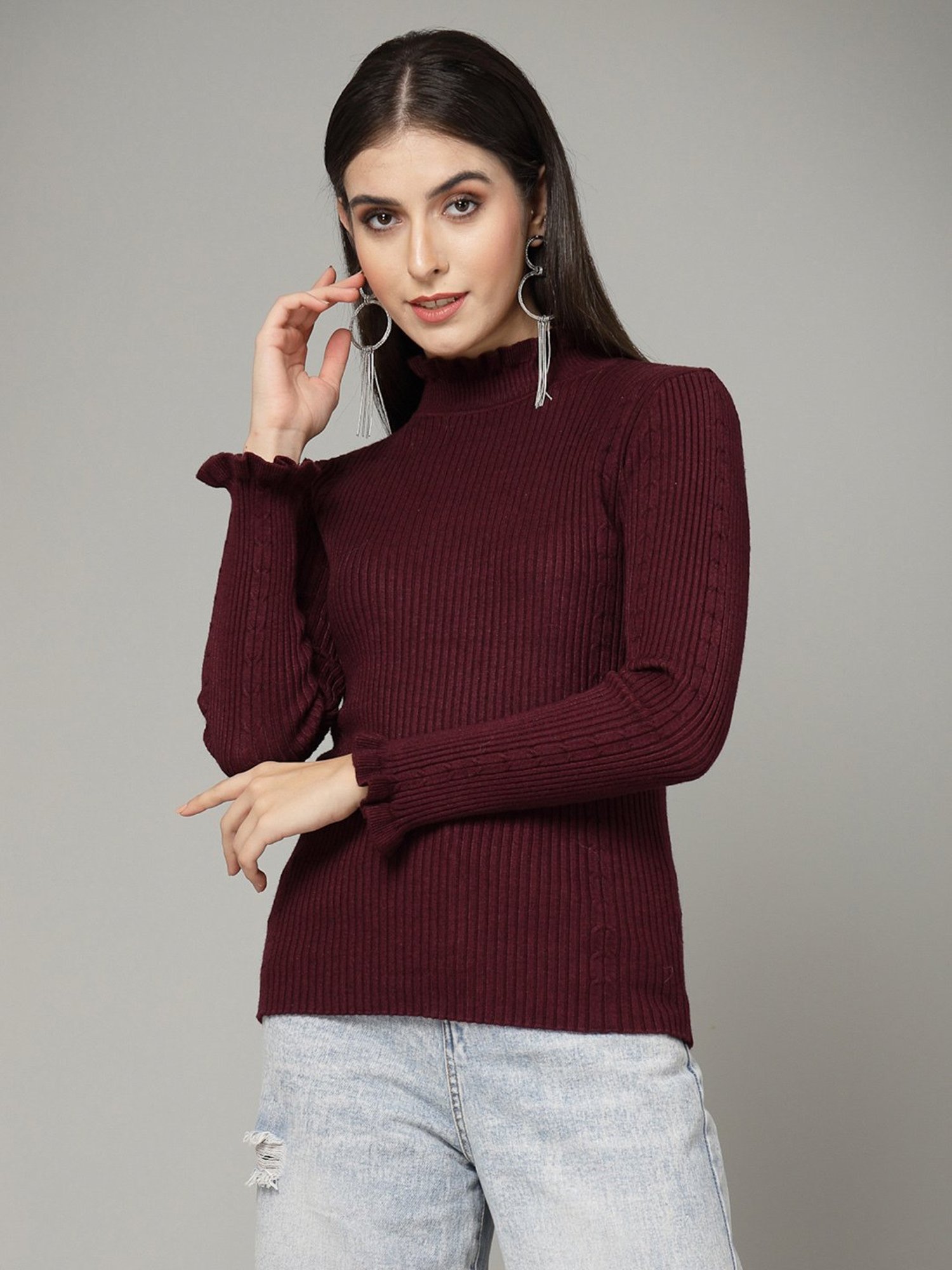 Mafadeny Wine Regular Fit Pullover
