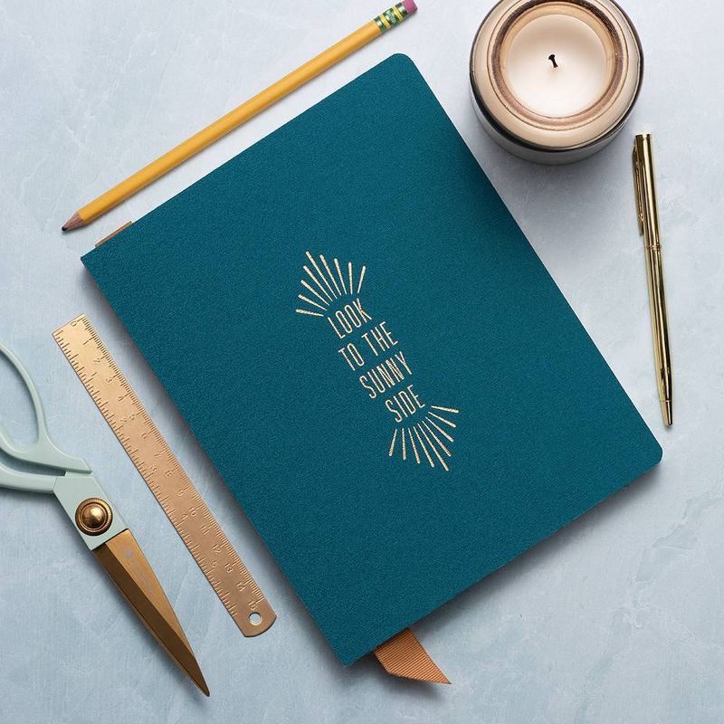 Lined Satin Journal Sunny Side Teal - Designworks Ink