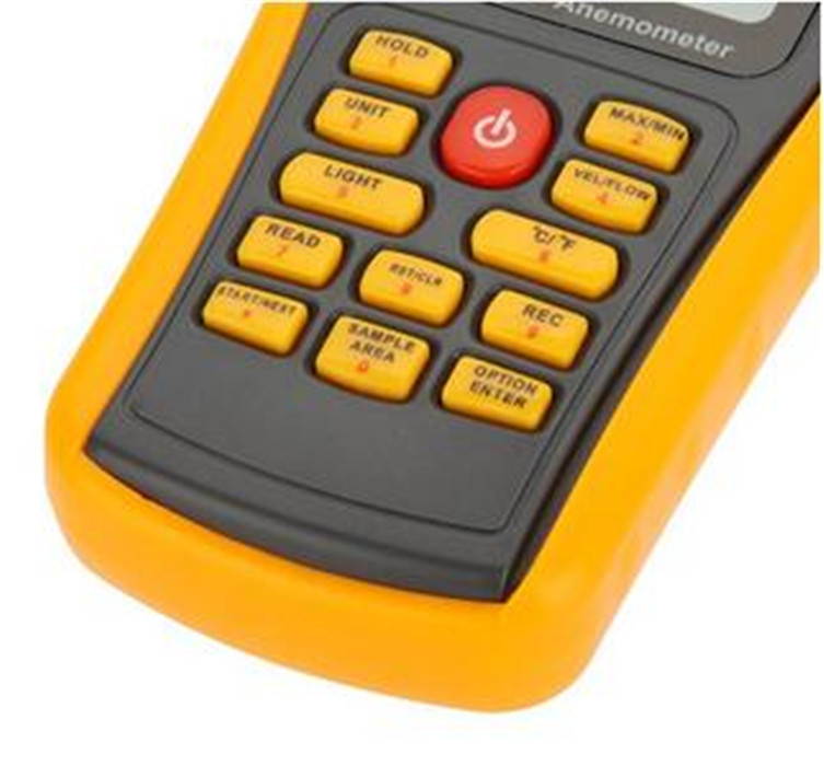 GM8903 Hot Wire Digital Anemometer Wind Speed/Air Flow/Temperature Meter Tester Measuring 0~30m/s with USB Interface & Slim Sensor