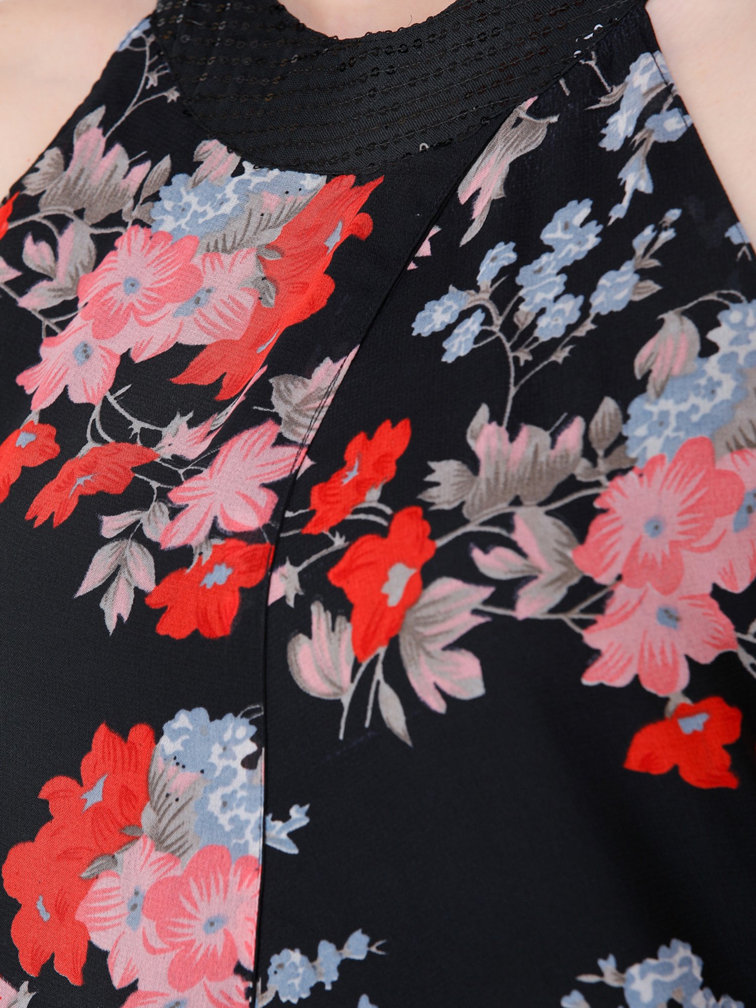 Scorpius Black Embellished Long Top