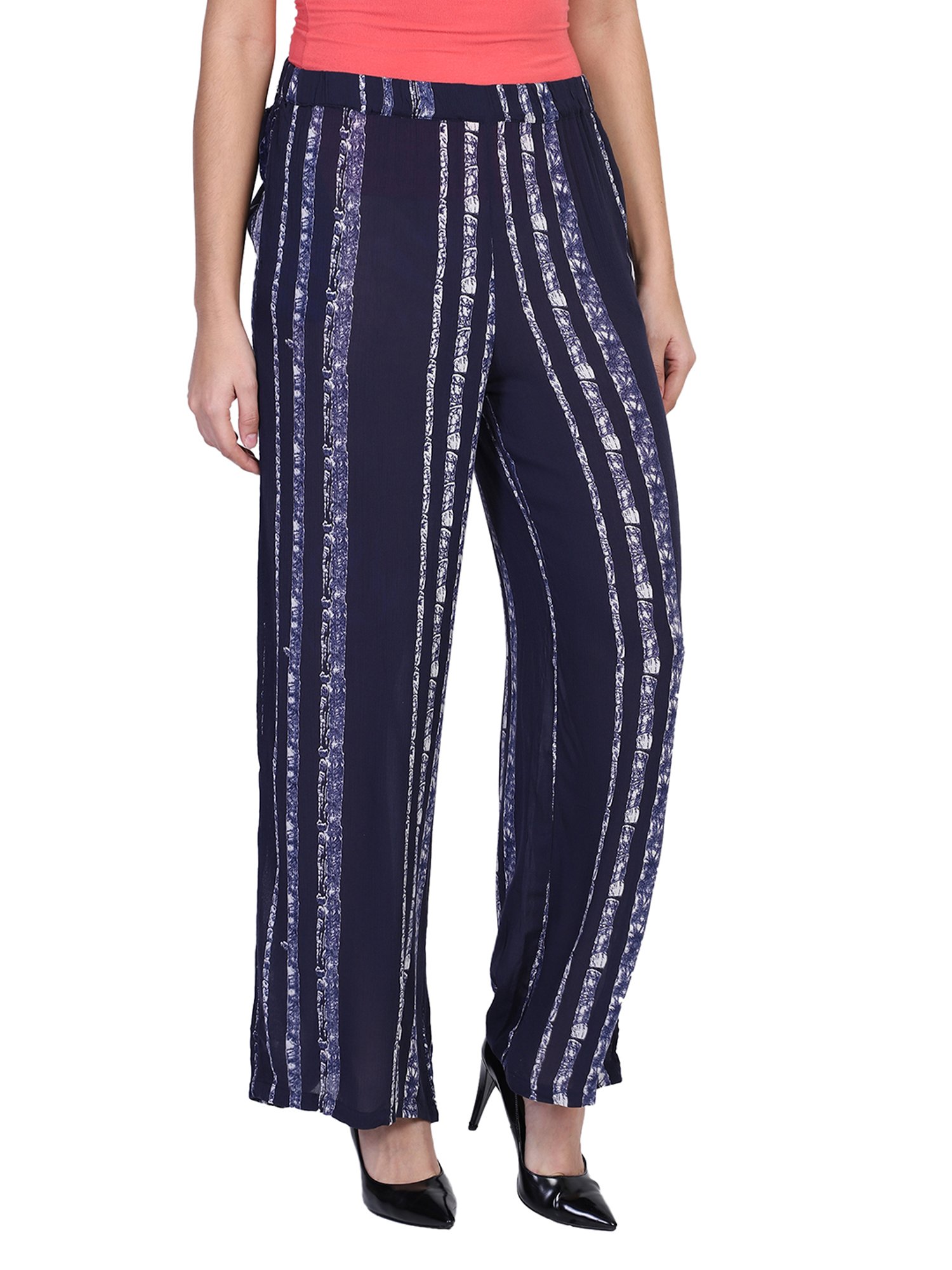 Aditi Wasan Blue Regular Fit Elasticated Pants
