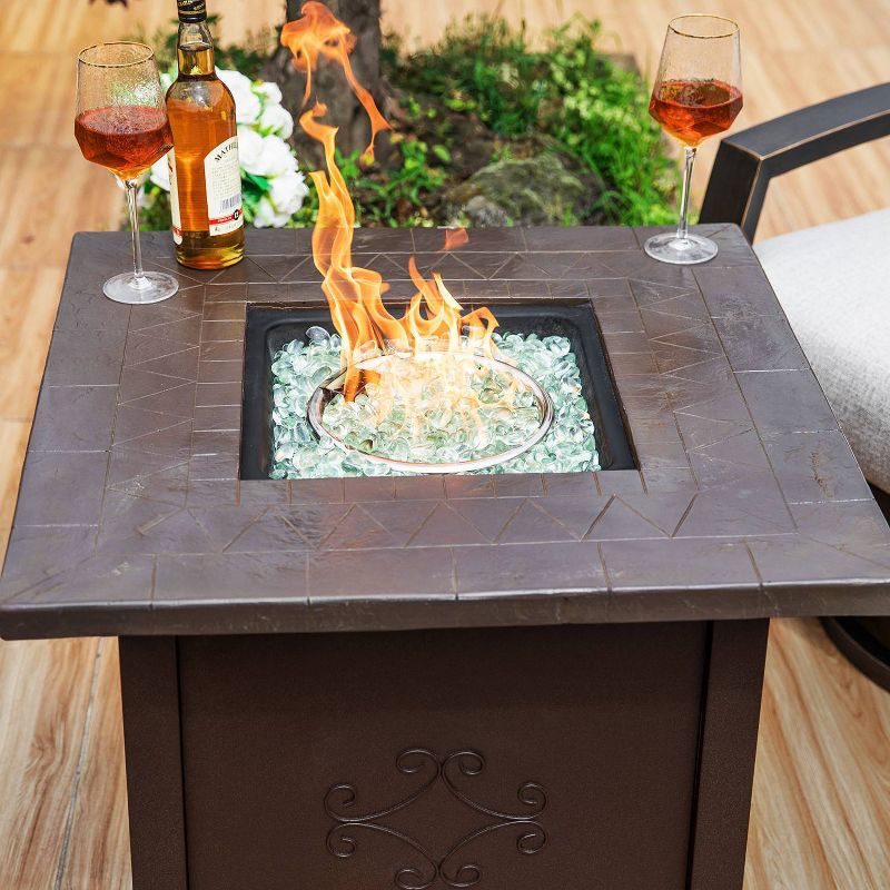 30" Steel Fire Pit Table with Cover - Nuu Garden