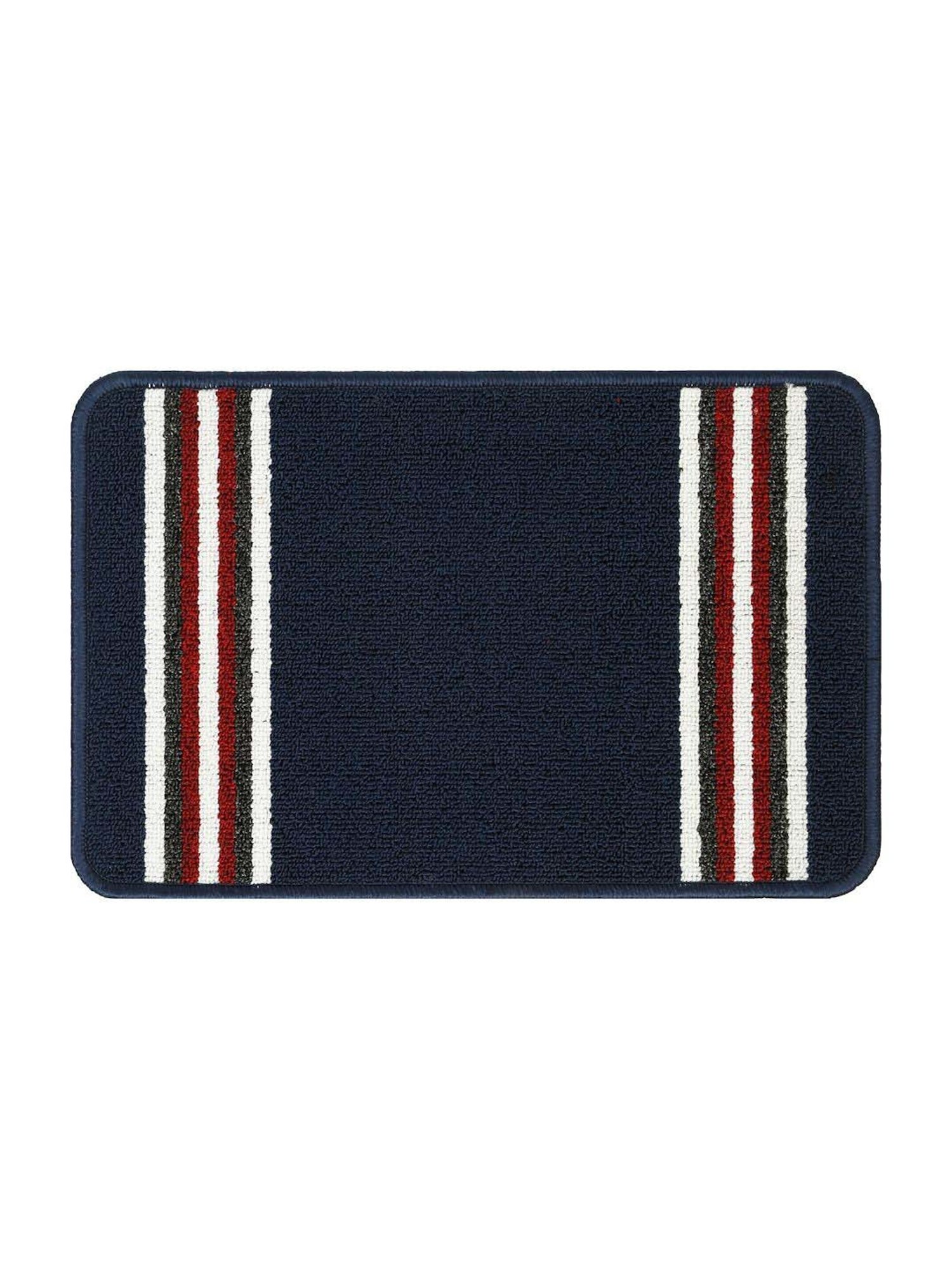 Hosta Homes Navy & Red Cotton Water Absorbent Anti Skid Multipurpose Mat