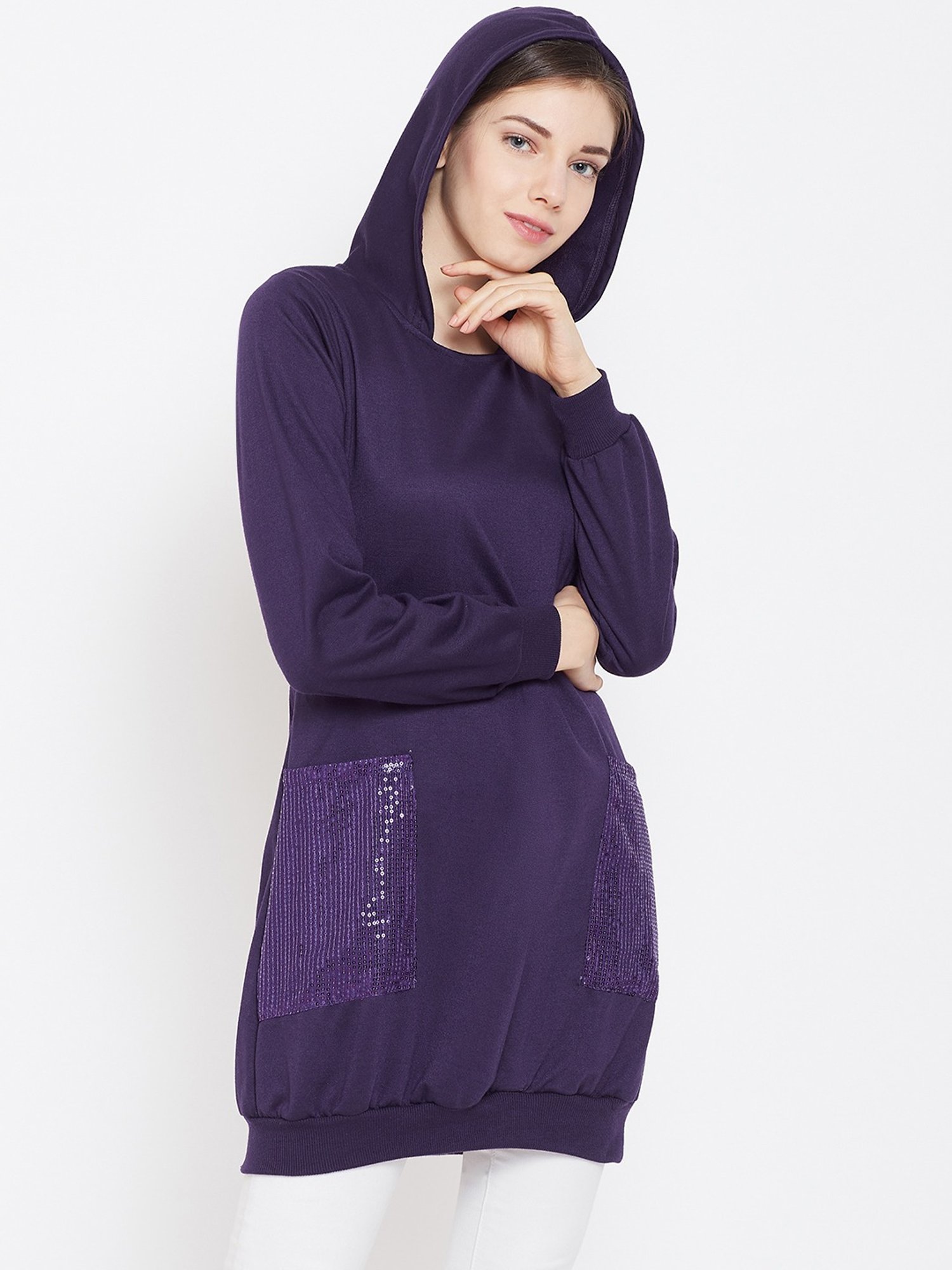 Belle Fille Purple Embellished Sweatshirt