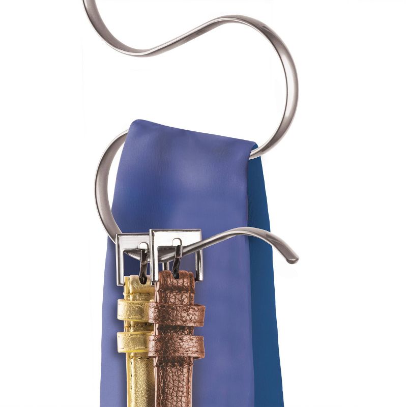 Lynk Hanging Scarf Organizer Closet and Belt Organizer - Platinum