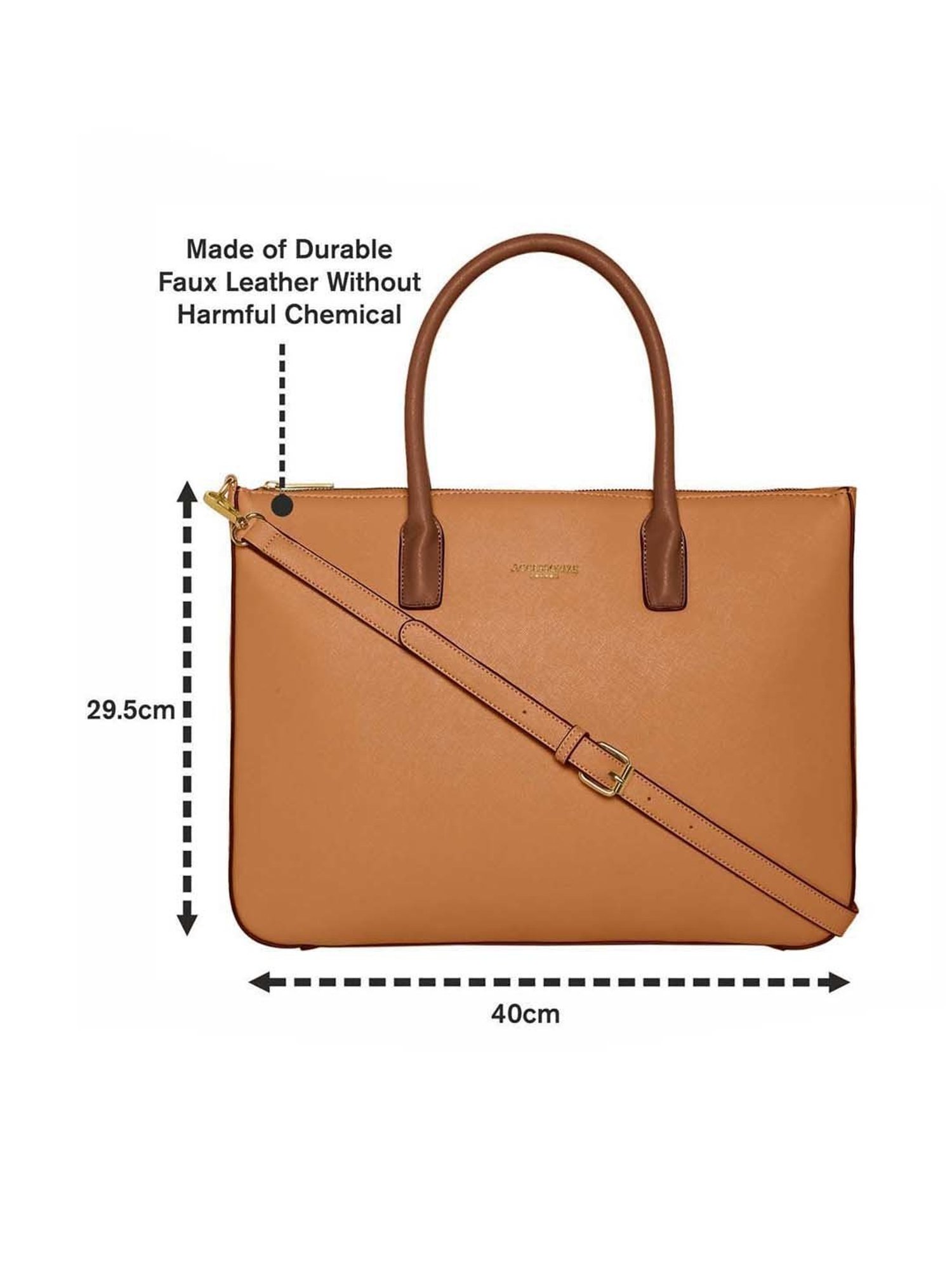 Baggit Brown PVC Solid Laptop Messenger Bag