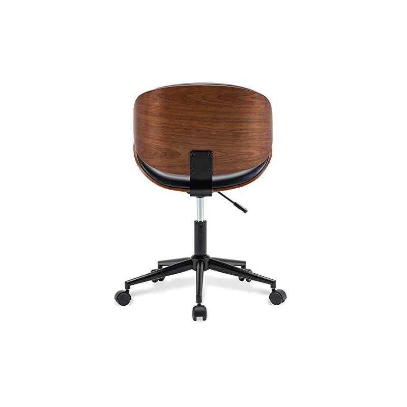 Mid-Century Swivel Office Computer Task Executive Desk Chair w/Adjustable Height, Black