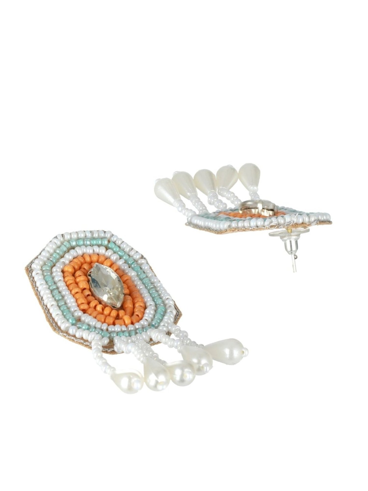 Aatmana Crystal-Studded & Beaded Gold-Plated Necklace & Earring Set with Ring