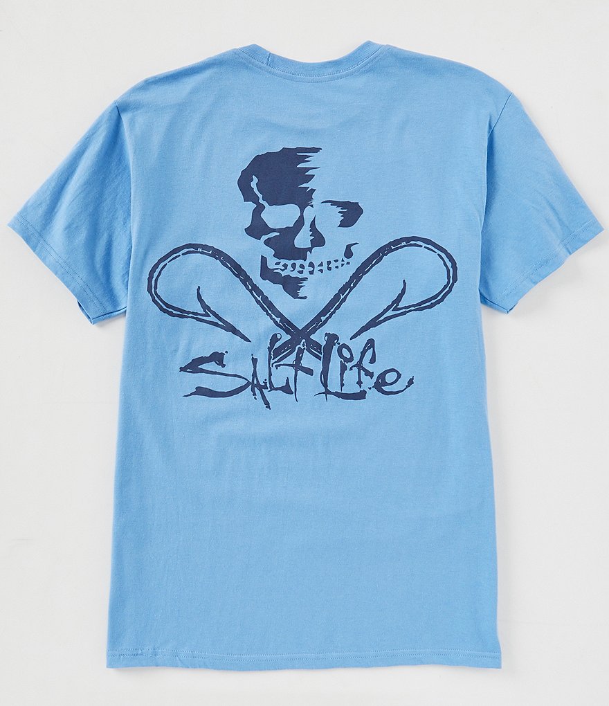 Salt Life Skull And Hooks Screen Print Short-Sleeve Pocket Tee