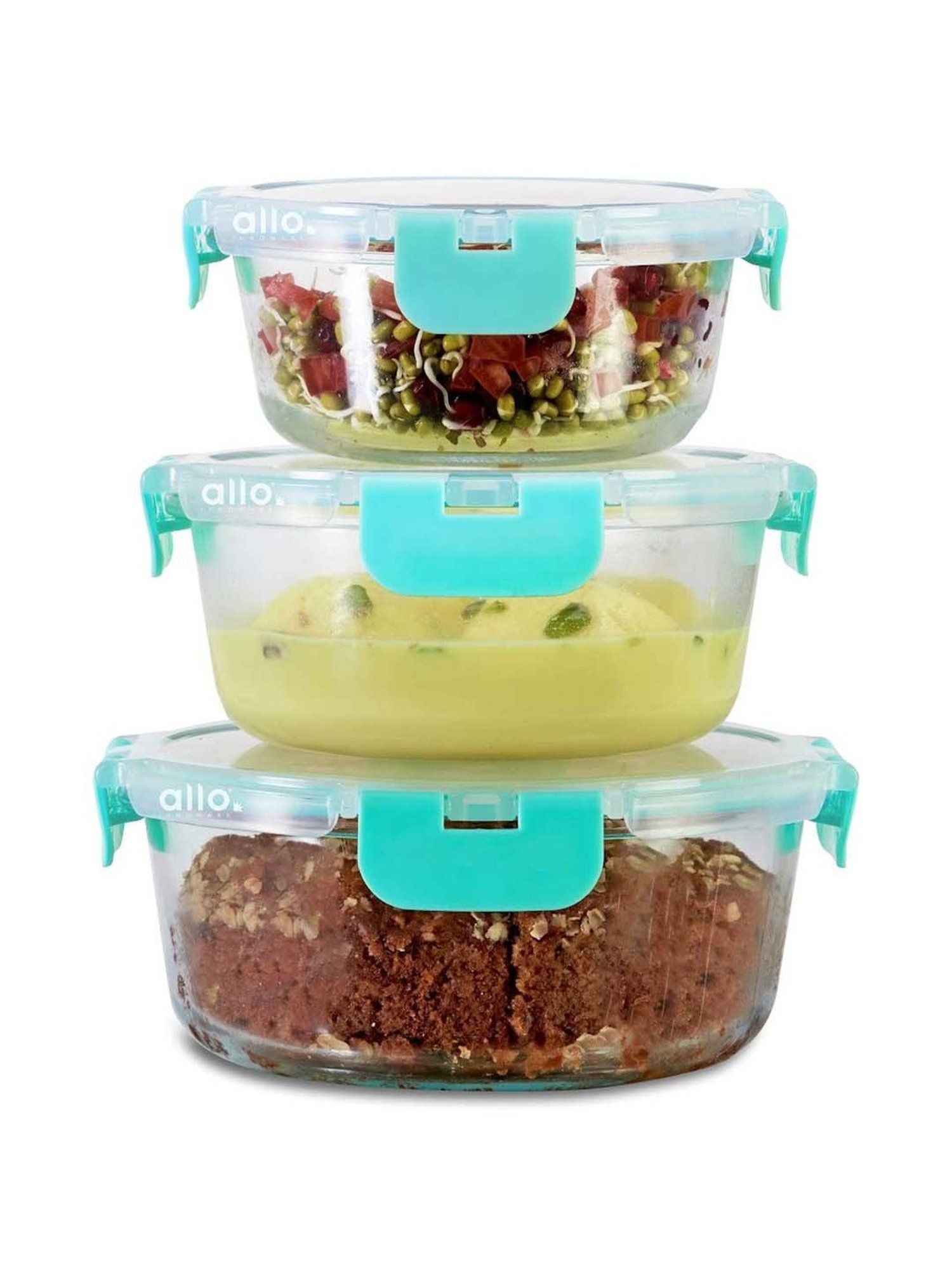Allo Borosilicate Glass Containers with Lids Microwave Safe Container for Glass Storage Containers