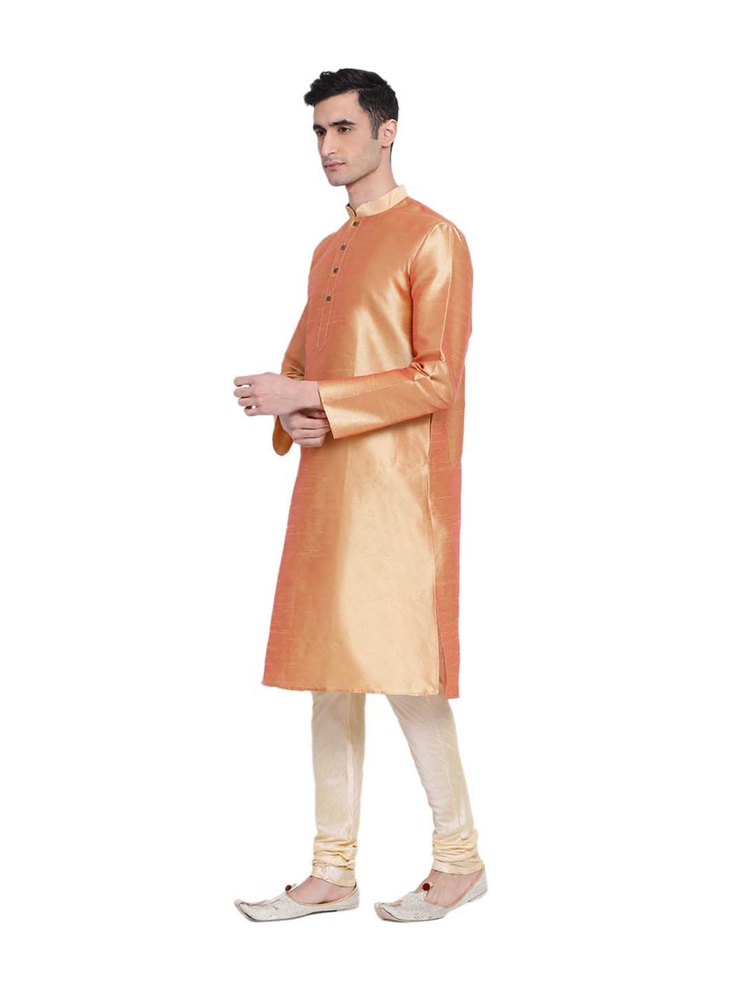 Sanwara Fawn & Beige Solid Kurta & Pyjama Set