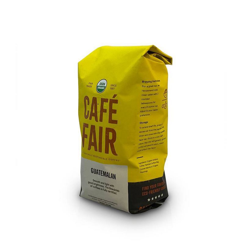 Cafe Fair Guatemalan Organic Shade Grown Light Roast Whole Bean Coffee - 12oz