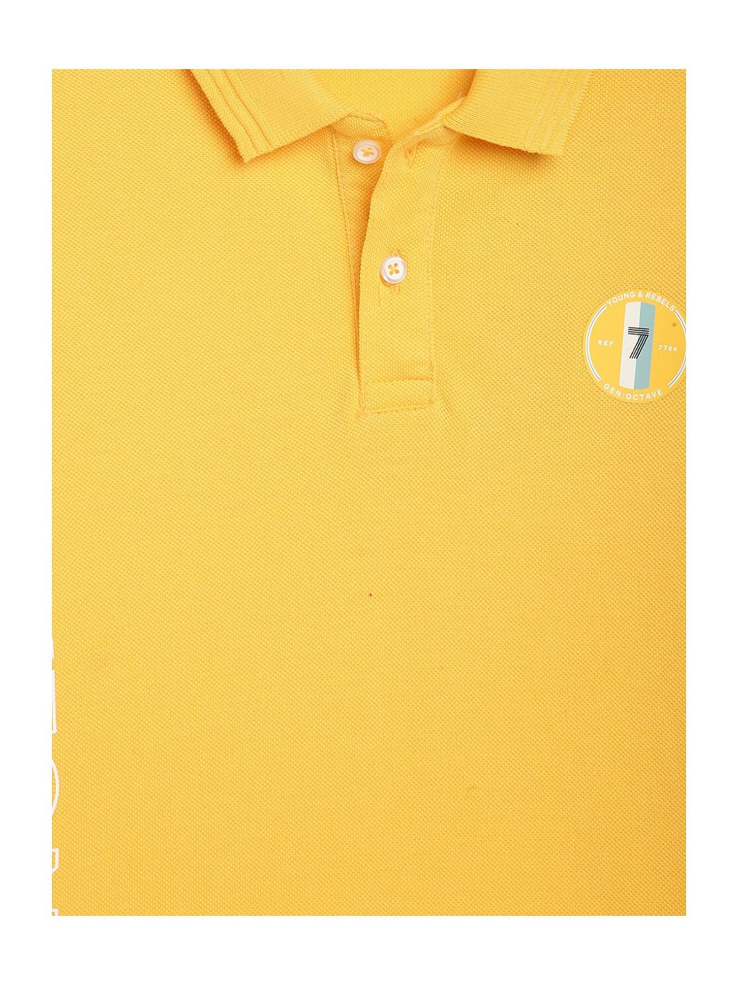 Octave Kids Yellow Graphic Print Polo T-Shirt