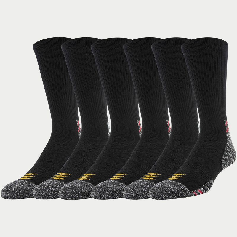 PowerSox Men's Workwear 6pk Quarter Athletic Socks  - Peacoat/Khaki 6-12.5