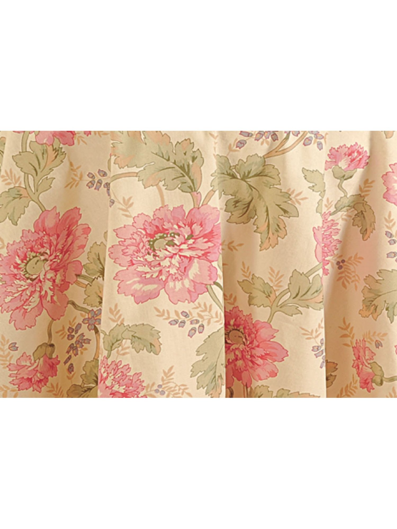 Swayam Beige & Pink 4 seater Cotton 200 TC Round Table Cover  - Set of 1