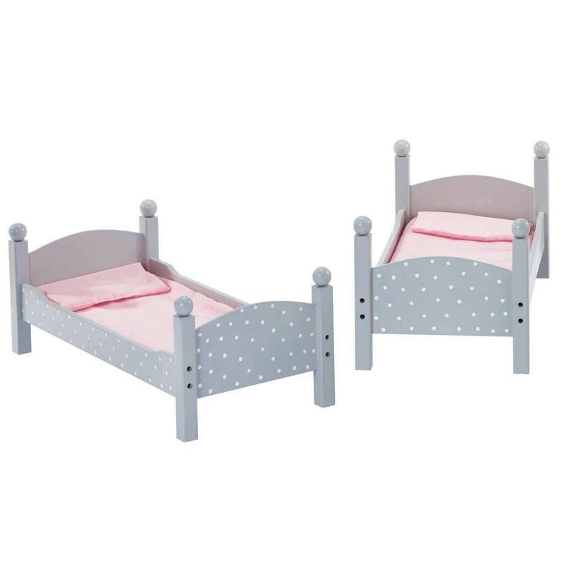 Olivia's Little World - 18" Doll Furniture - Double Bunk Bed (Gray Polka Dots)