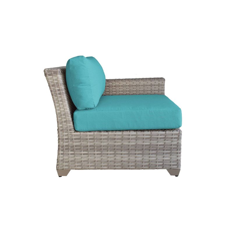 Fairmont 8pc Patio Sectional Seating Set with Cushions - Azure - TK Classics