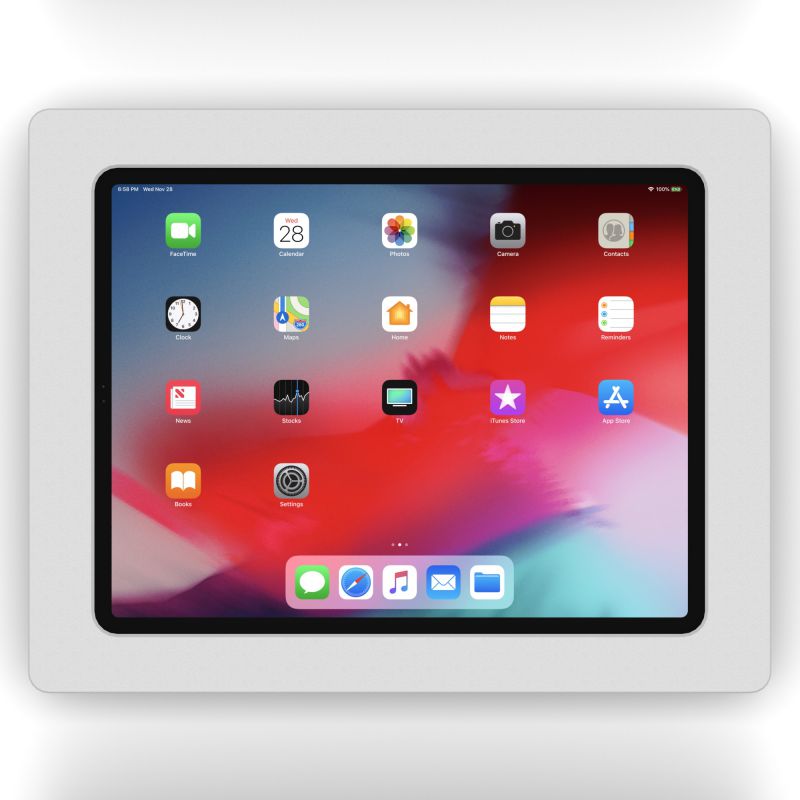 VidaMount Light Grey Exposed Rear Camera Enclosure and Fixed VESA Slim Wall Mount [Bundle] compatible with iPad Pro 12.9" (3rd Gen)