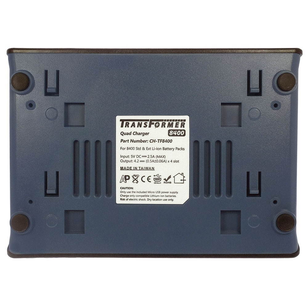 Transformer 4-Bay Battery Charger for Polycom / SpectraLink 8400 & 8440 Series Batteries. Power Supply Included