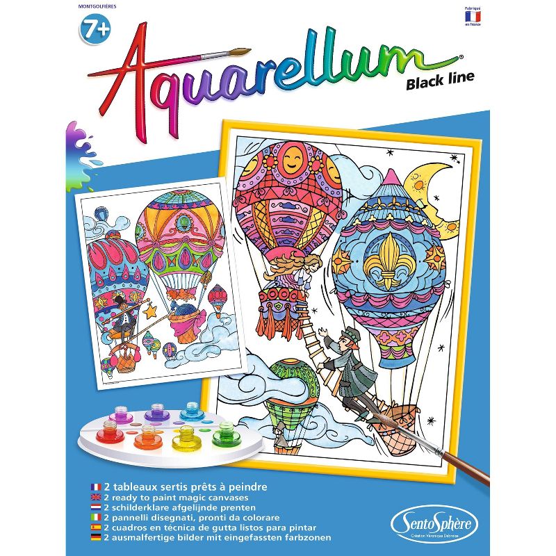 12ct Painting Kit Aquarellum Black Line Air Balloons - SentoSphere USA