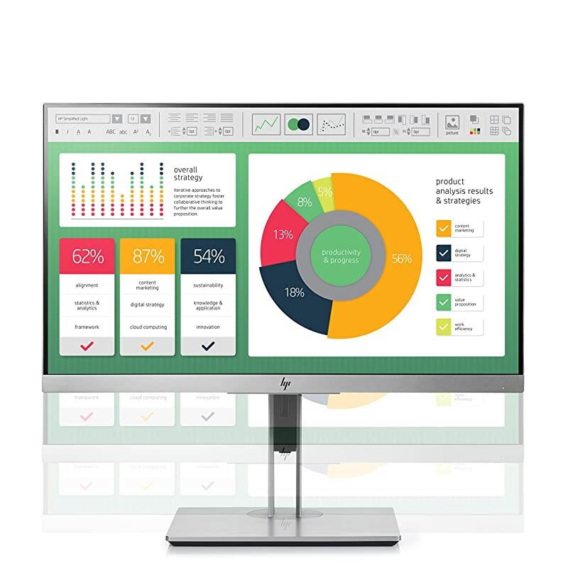 EliteDisplay E223 | 22" Monitor | HD IPS Screen | Silver | 1FH45A8