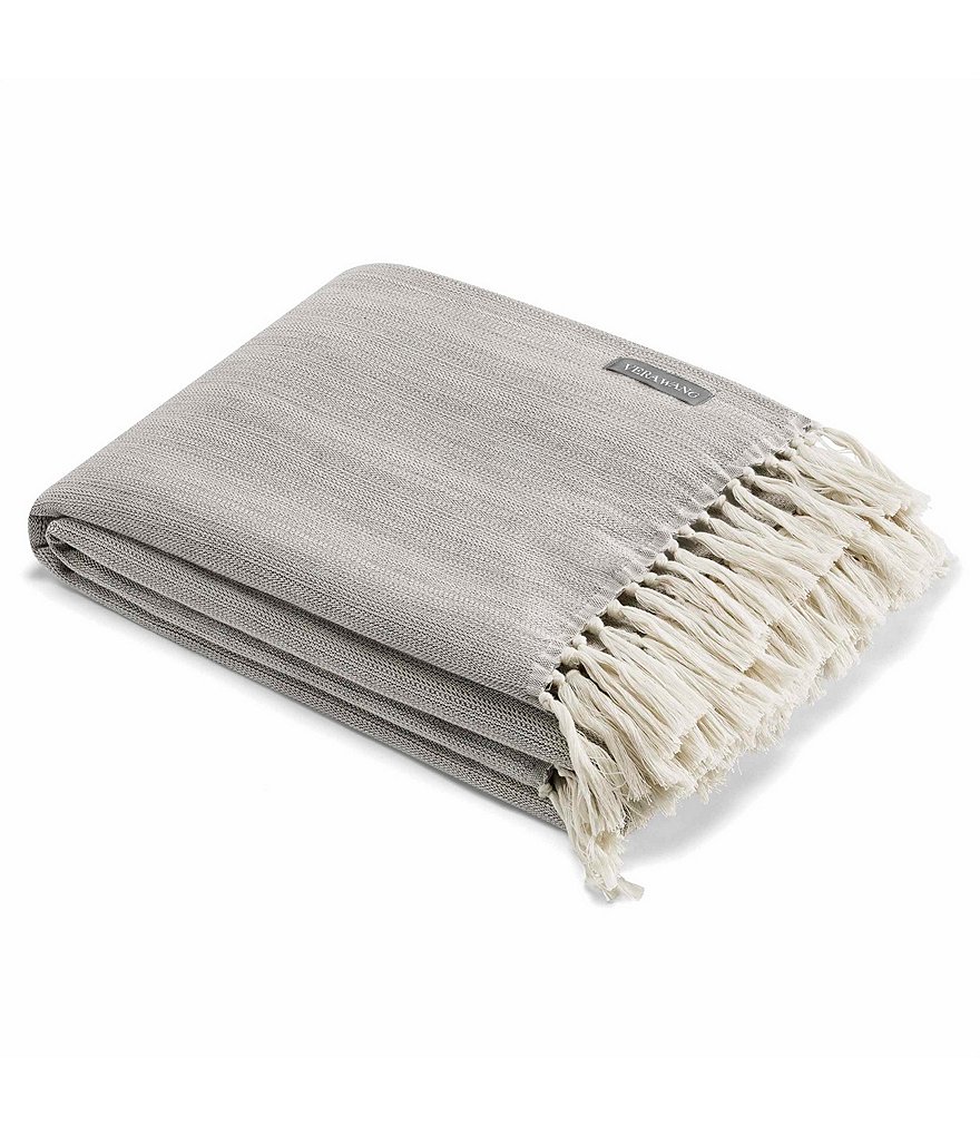 Vera Wang Twill Fringe Throw