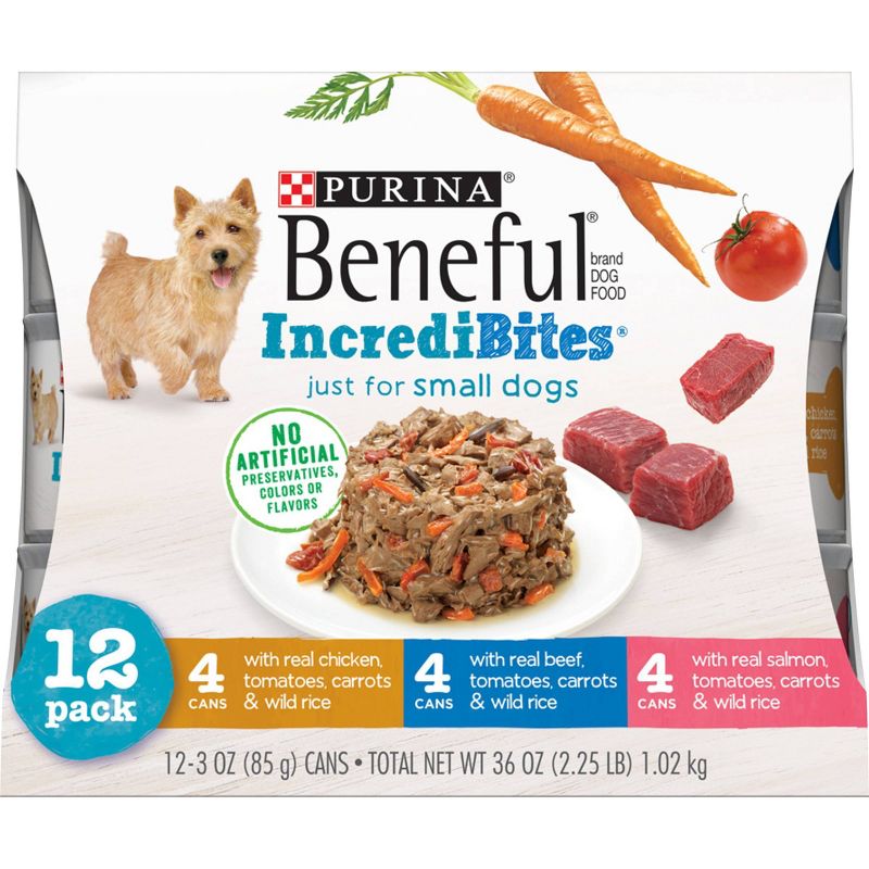Blue Buffalo Delights Grain Free Paté Small Breed Wet Dog Food Top Sirloin & Grilled Chicken Flavors - 3.5oz/12ct Variety Pack