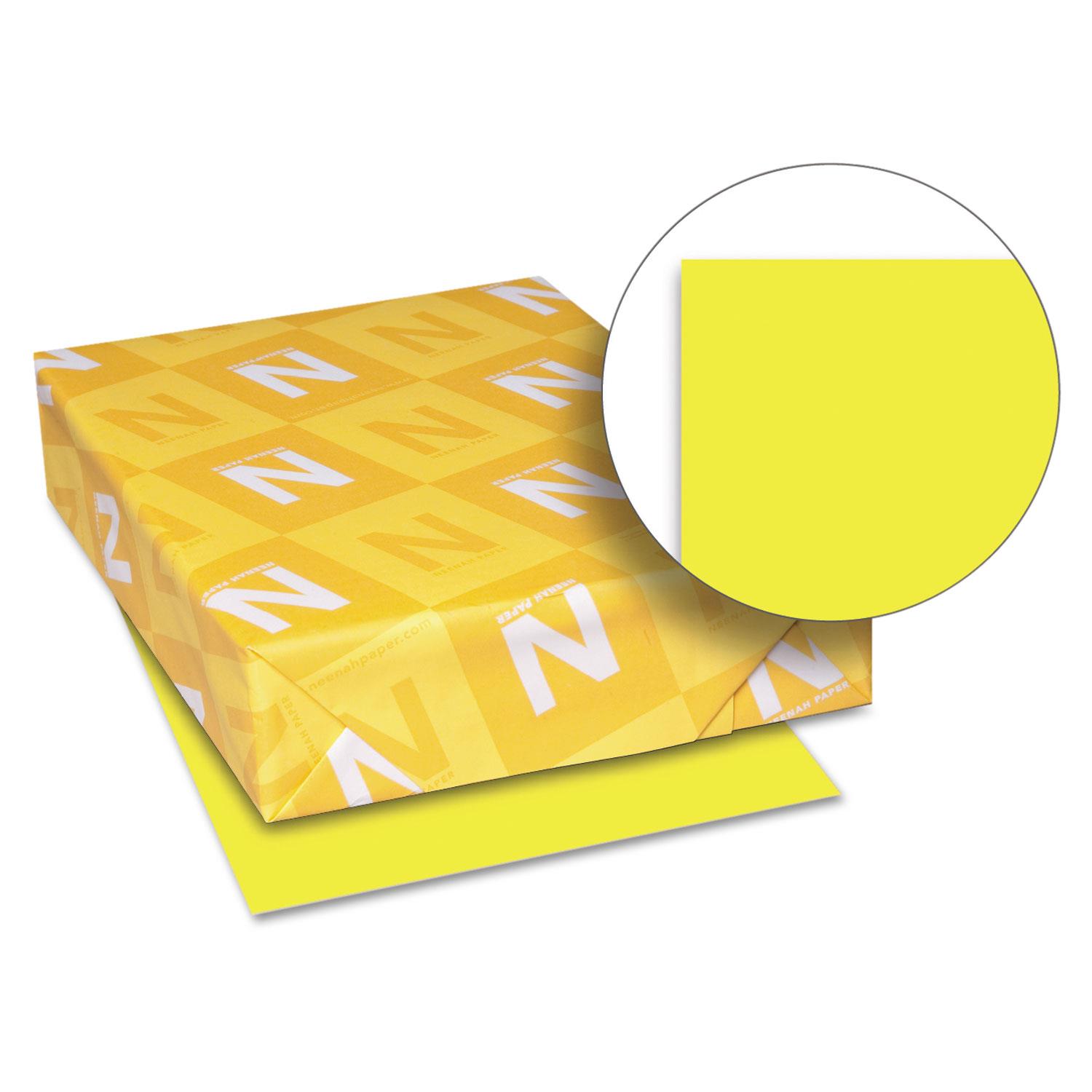 Neenah Paper Astrobrights Colored Paper 24lb 8-1/2 x 11 Lift-Off Lemon 500