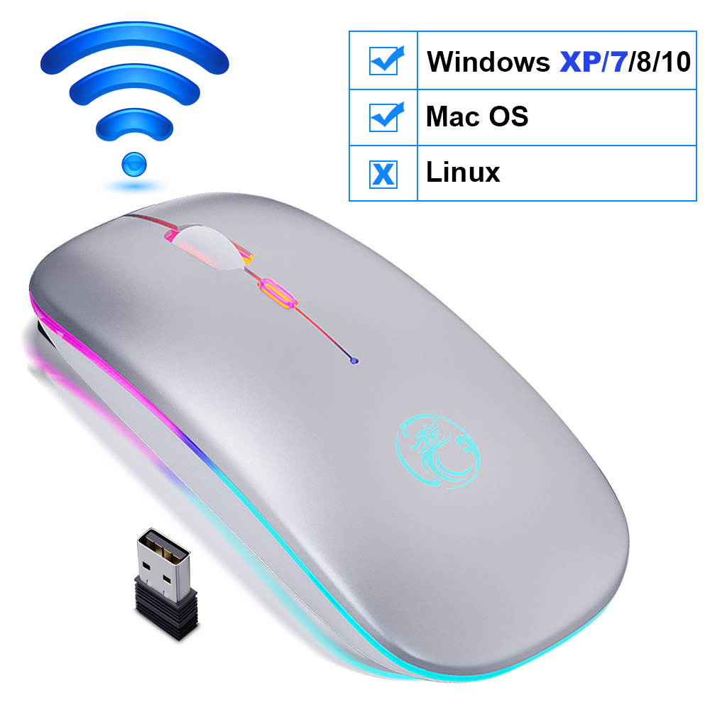 Wireless Mouse  Rechargeable Mouse Wireless Computer Silent Mause LED Backlit Ergonomic Gaming Mouse For Laptop PC