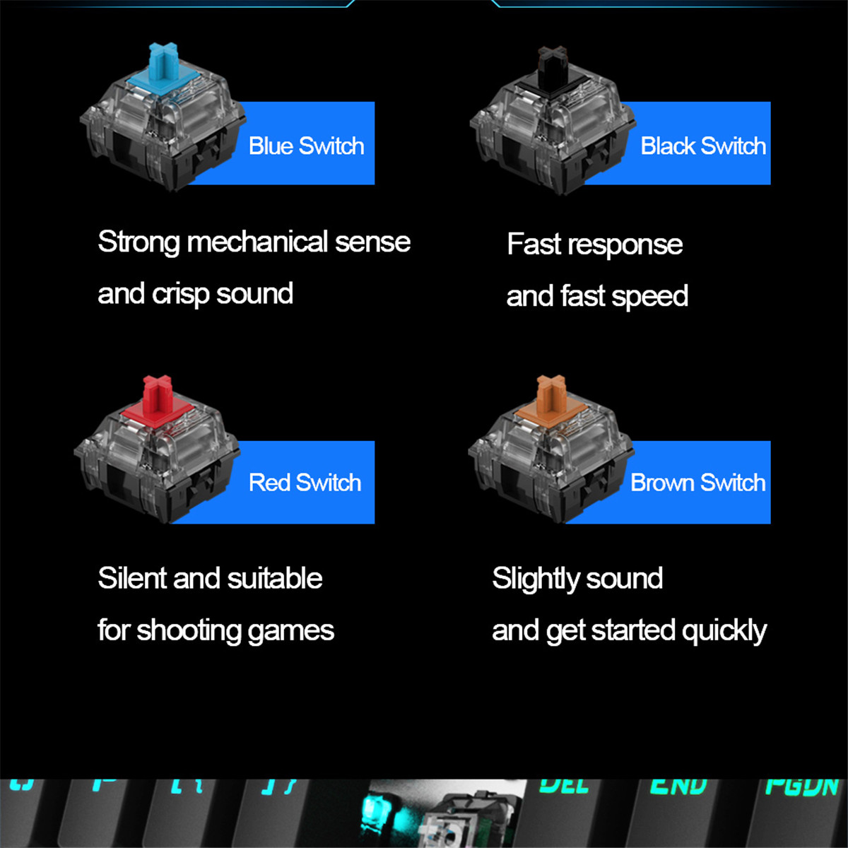 AULA F2088 RGB Mechanical Gaming Keyboard, with Media Keys, Detachable Wrist Rest, Rainbow Backlight, Durable Metal Panel, 104 Keys Anti-ghosting Ergonomic USB Wired PC Gaming Keyboards (Blue Switch)