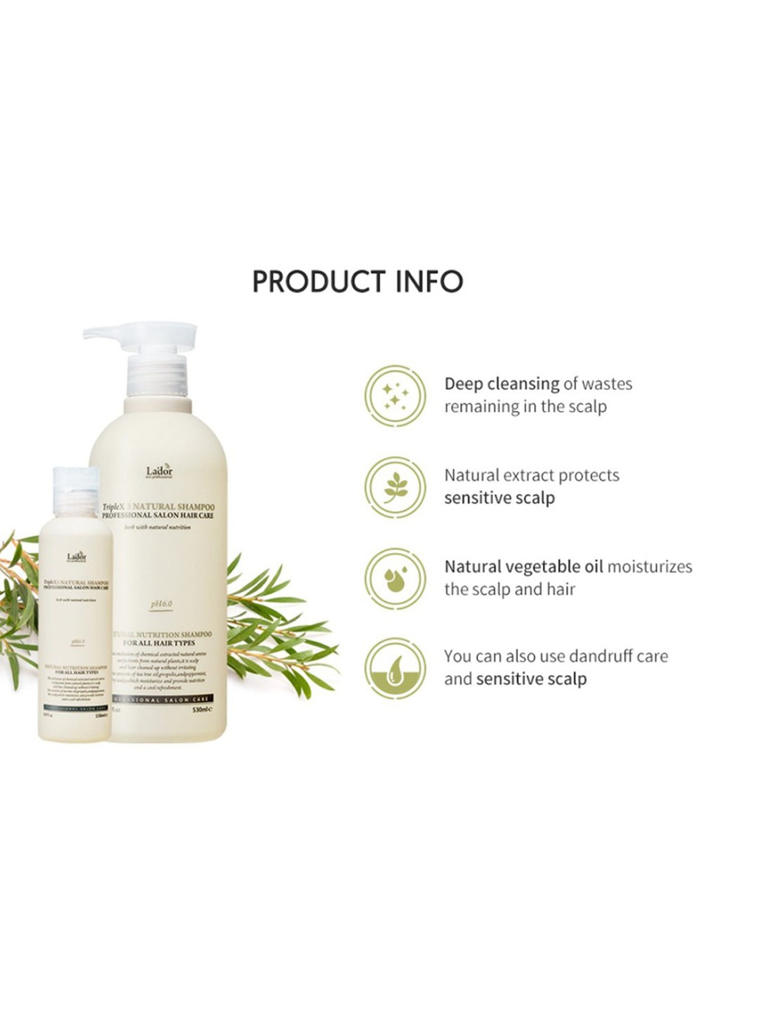 Lador TripleX 3 Natural Shampoo - 530 ml