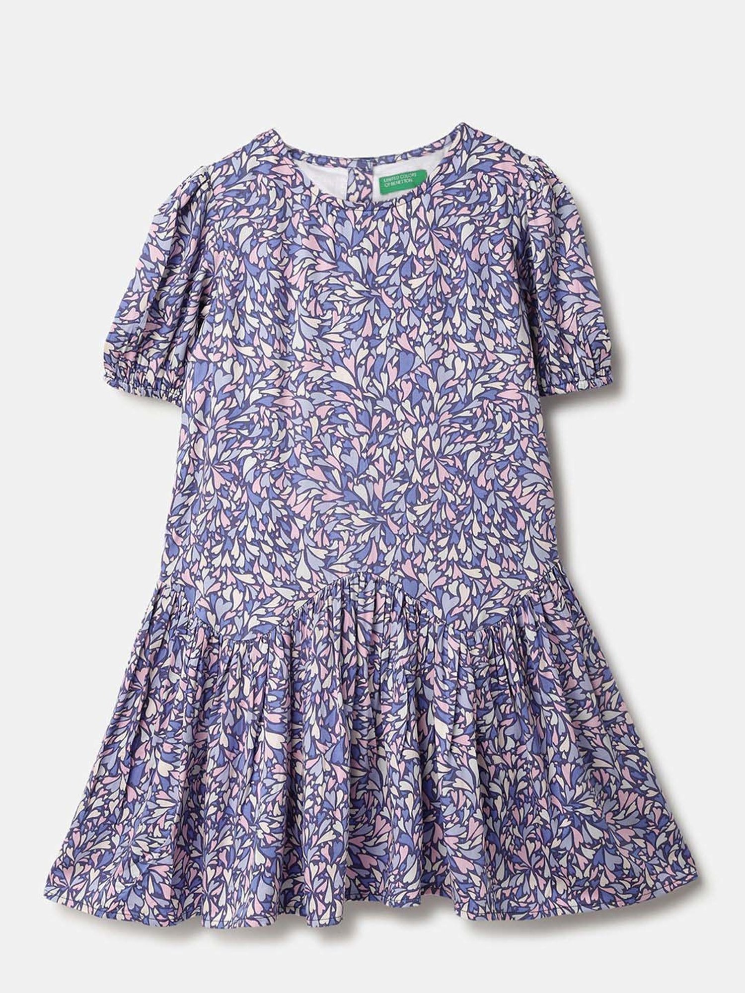 United Colors of Benetton Girls Purple Printed Dresses