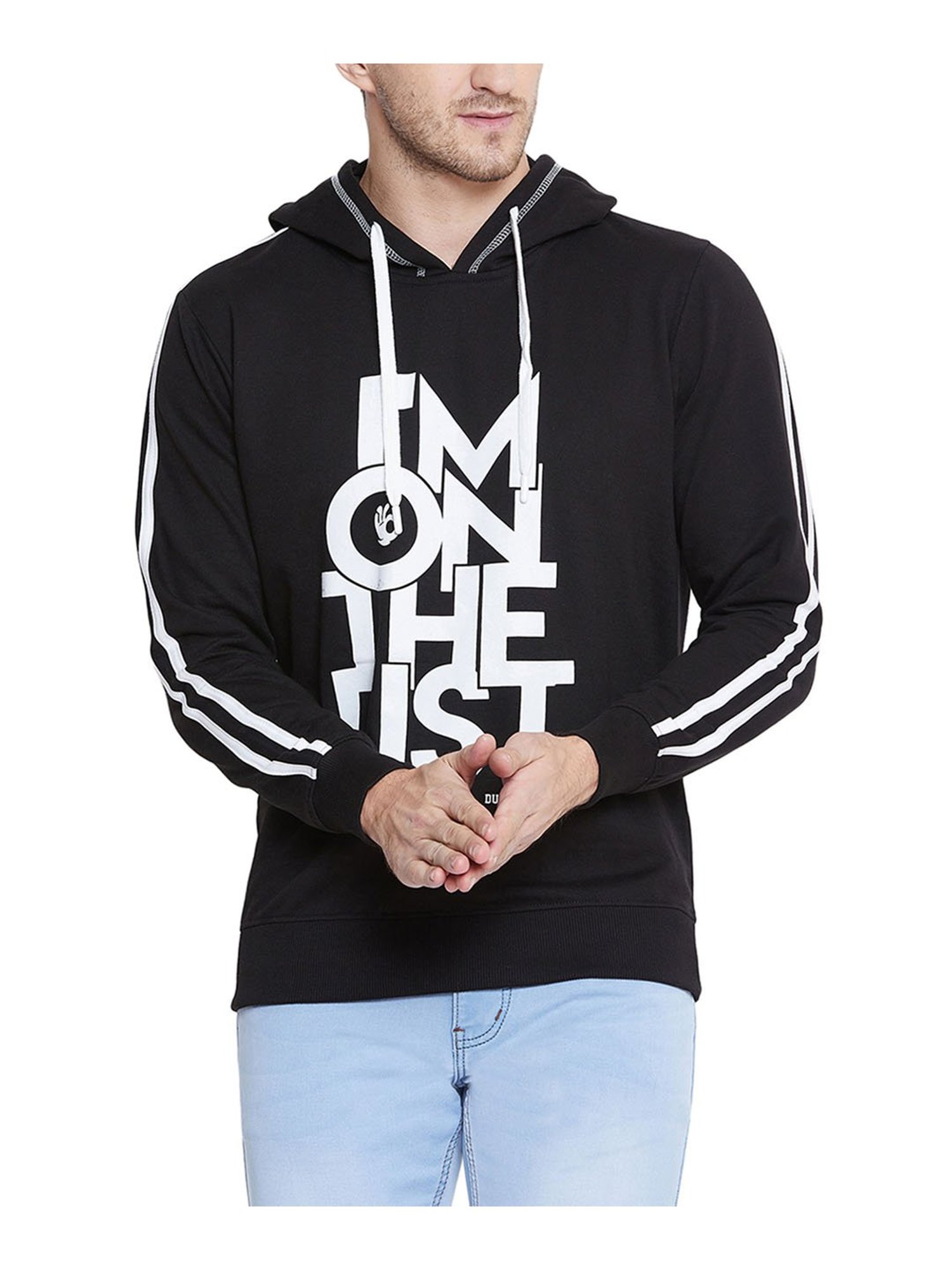 Duke Black Full Sleeves Cotton Hoodie