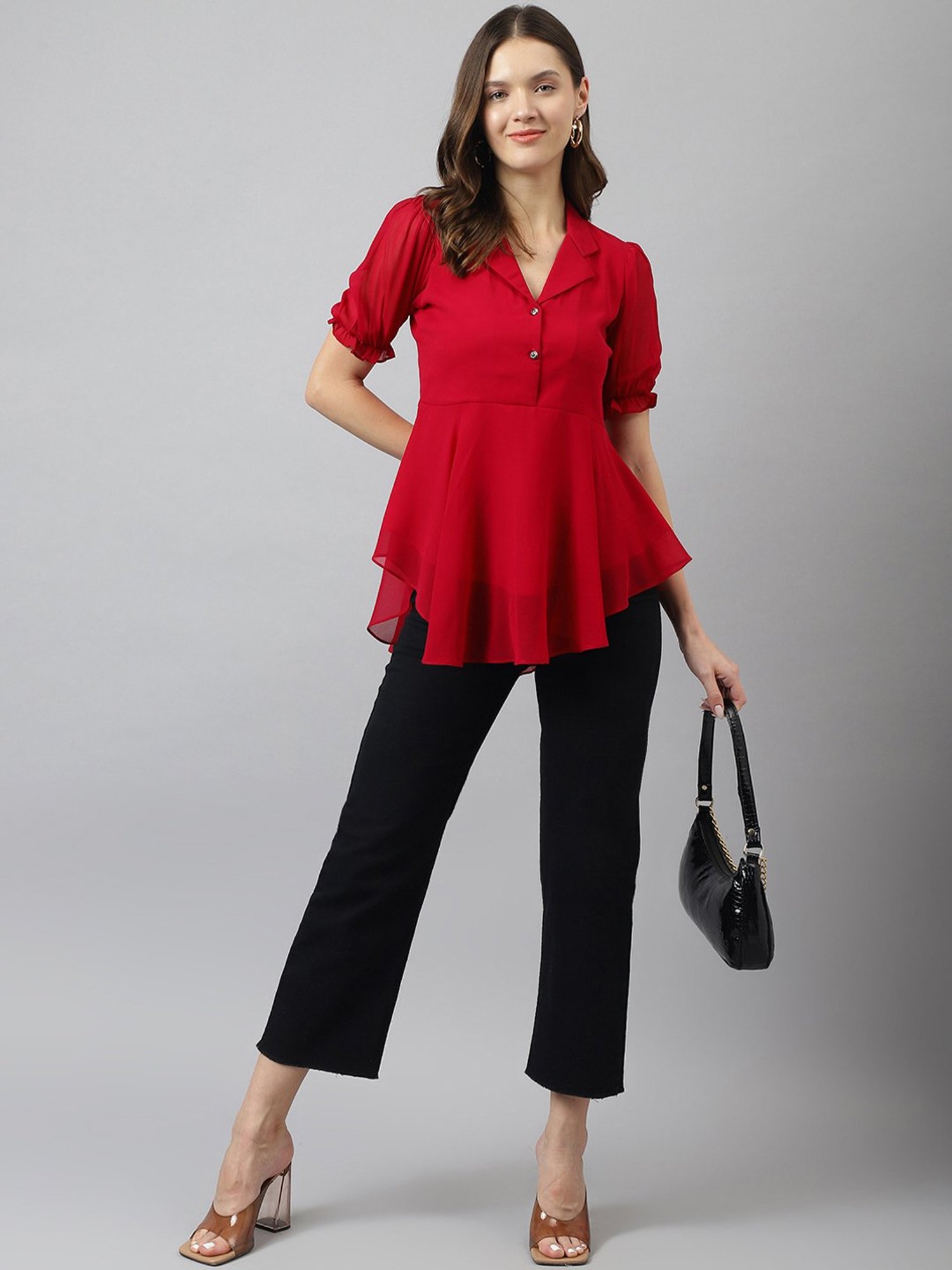 KERI PERRY Red Regular Fit Top