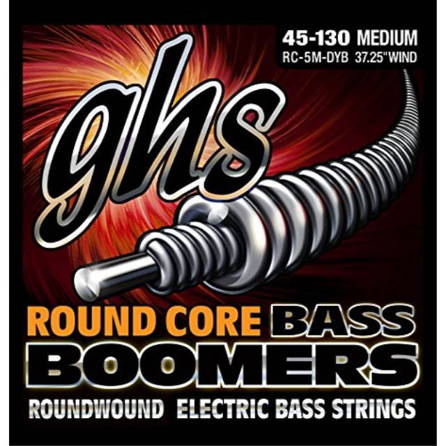 GHS RC-5M-DYB Round Core Bass Boomers Medium, 5 String, 45-130