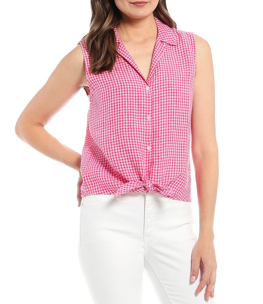 Tommy Bahama Gingham-Way Sleeveless Camp Shirt