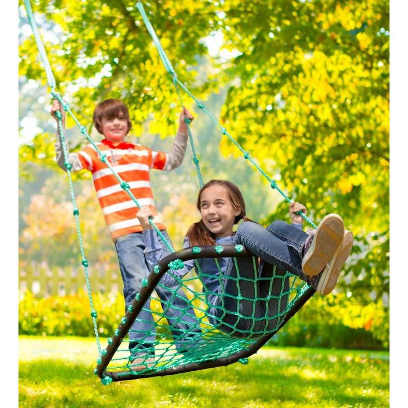 HearthSong Deluxe Platform Tree Swing for Kids with Nylon Rope and Padded Steel Frame