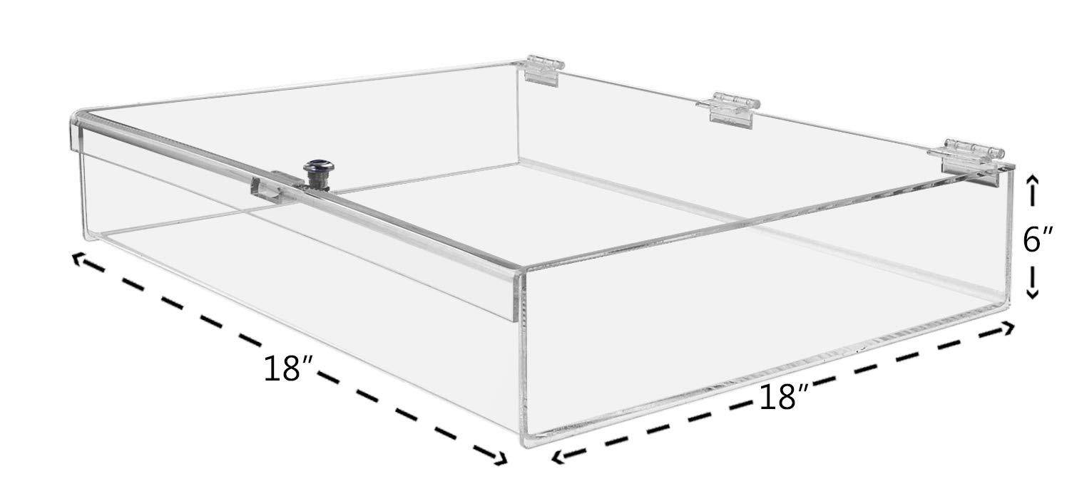 Marketing Holders Acrylic Locking Case Security Show Safe Box Display Lucite Clear 19"w x 13"h x 3"h Qty 1