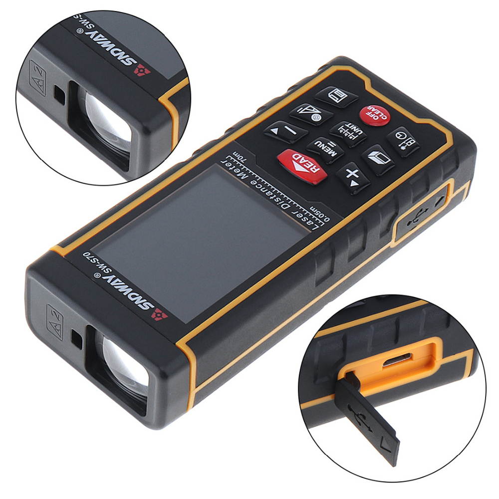 Sndway SW-S100 Laser Distance Meter 100m 328ft Digital Distance Meter 100m Laser Rangefinder Area Volume Diastimeter S100