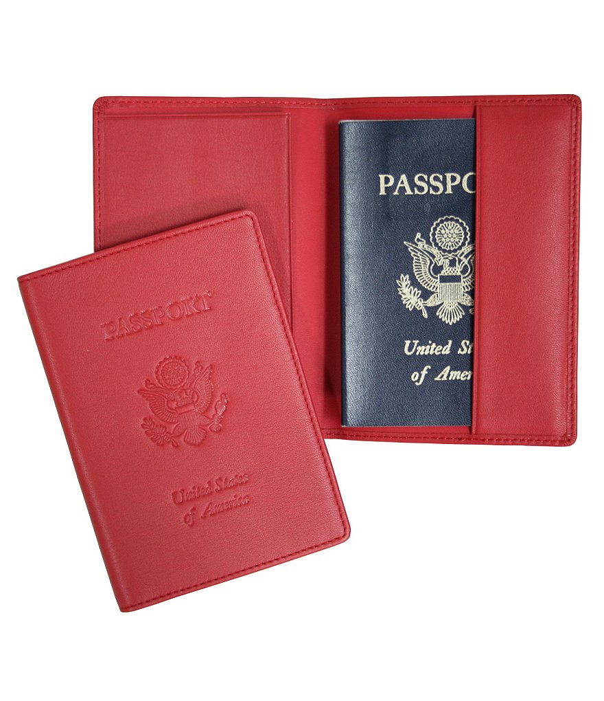 ROYCE New York RFID Blocking Black Lettered Passport Case