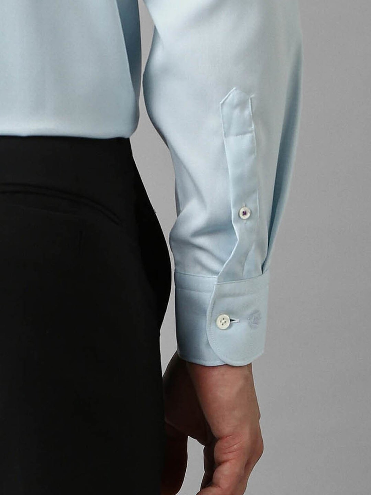 Luxure by Louis Philippe Sky Blue Cotton Regular Fit Shirt