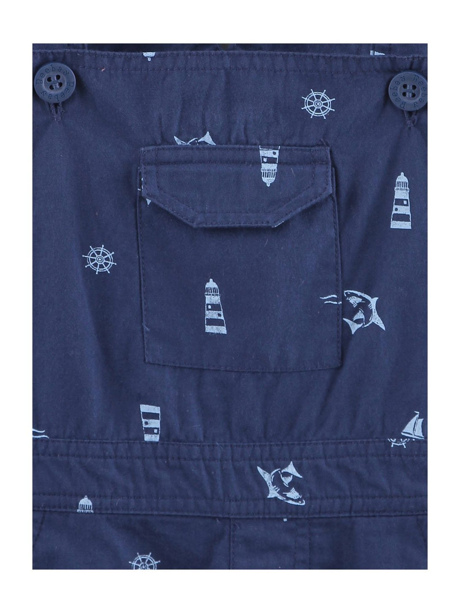Beebay Kids Navy Printed  Dungaree