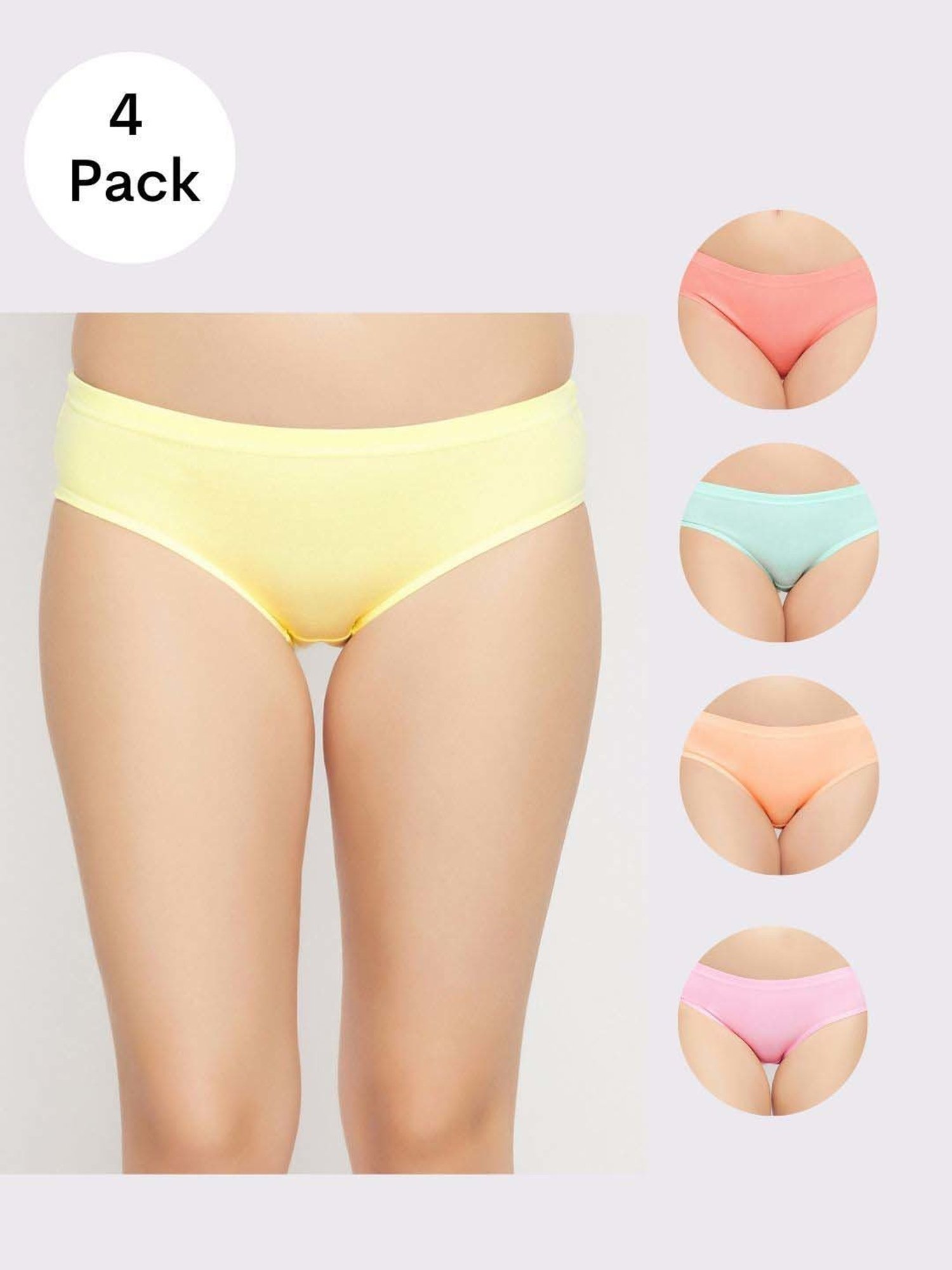 Secrets By ZeroKaata Assorted Cotton Hipster Panties - Pack Of 4