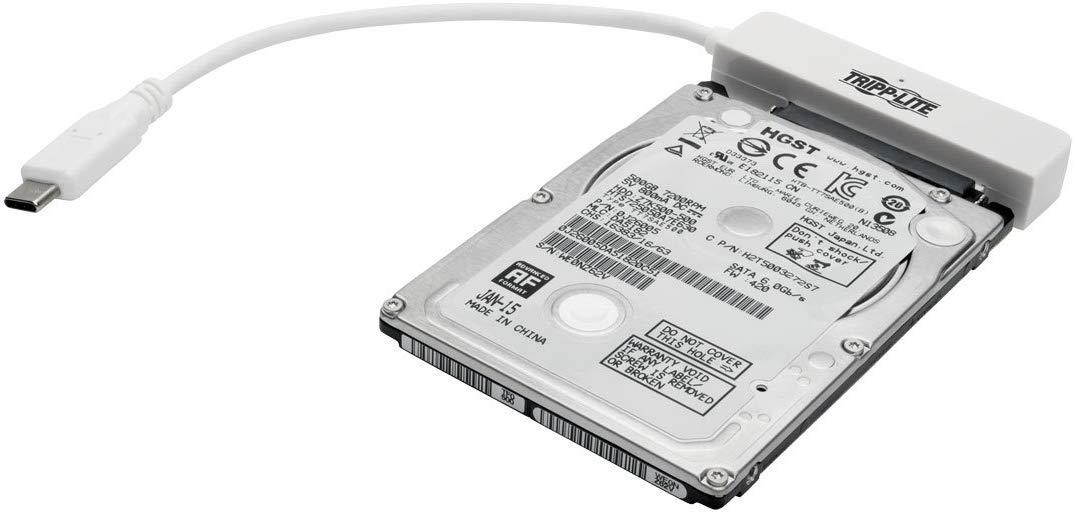 Tripp Lite 6in USB 3.1 Gen 1 USB-C to SATA III Adapter Cable w/ UASP, 2.5in SATA Hard Drives, White (U438-06N-G1-W)
