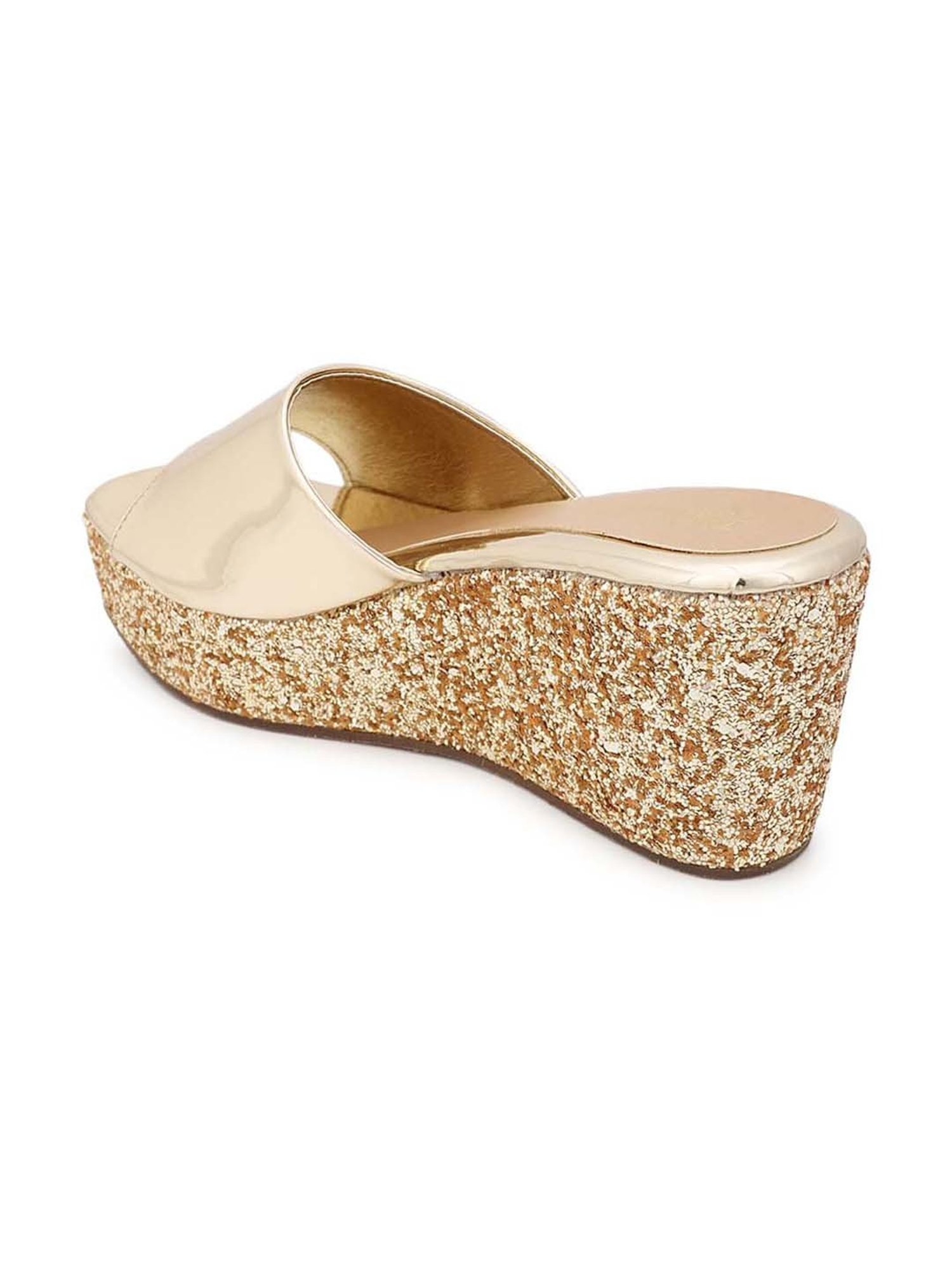 Truffle Collection Women's Pale Gold Casual Wedges