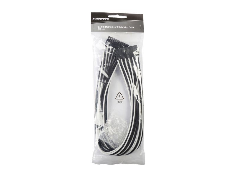 Phanteks PH-CB24P_BW 1.64 ft. (0.50 m) 24 Pin M/B Extension Cable 500mm Length