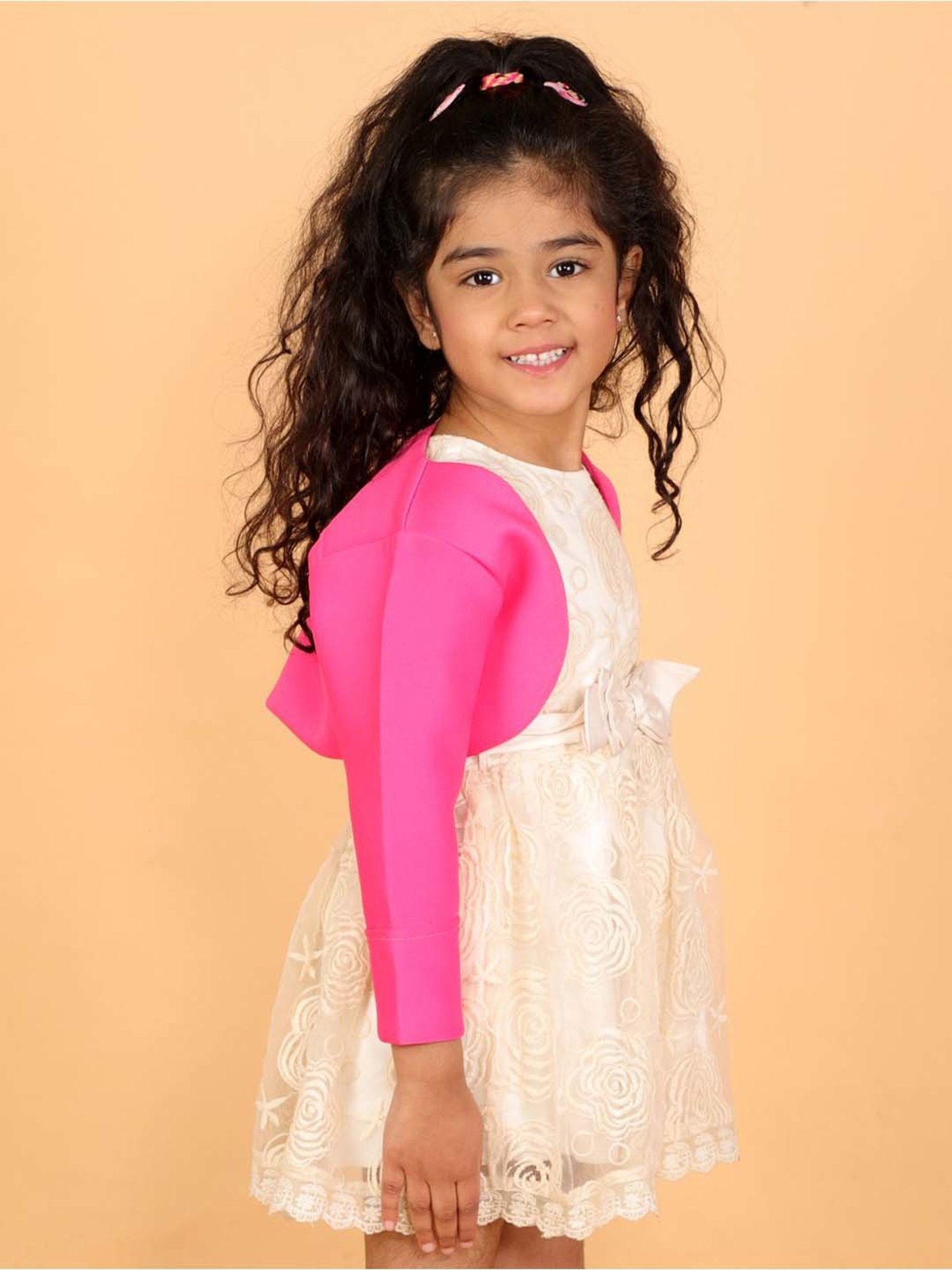 KidsDew Pink Regular Fit Shrug